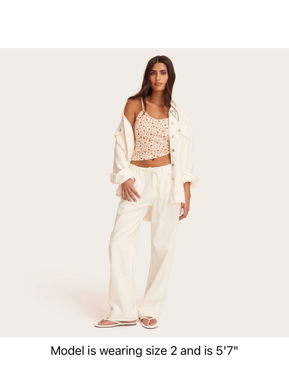 Parke x Target Mid-Rise Drawstring Baggy Jeans Cream